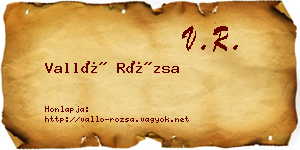 Valló Rózsa névjegykártya