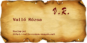Valló Rózsa névjegykártya